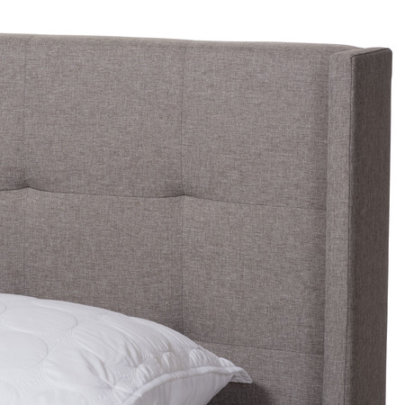 Baxton Studio Lisette Modern Grey Upholstered Queen Size Bed 150-8847